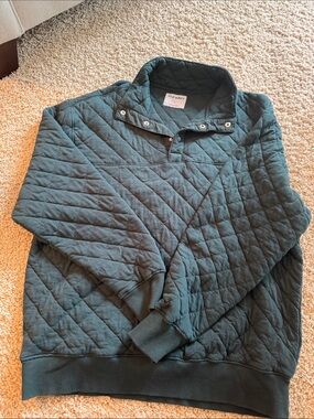 Old Navy Men's Quilted Snap-Front Pullover in Green